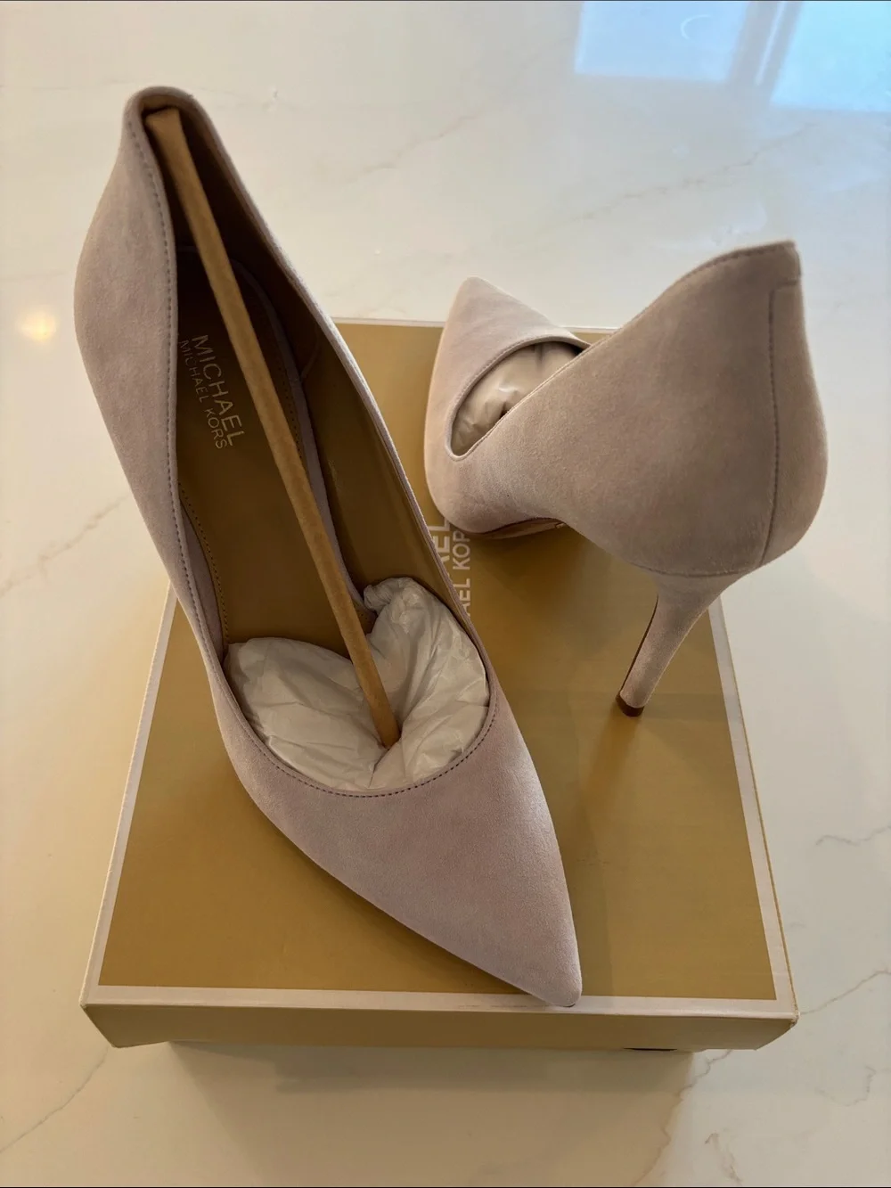Michael Kors Lavender Mist Suede Pointed-Toe Stiletto Pumps